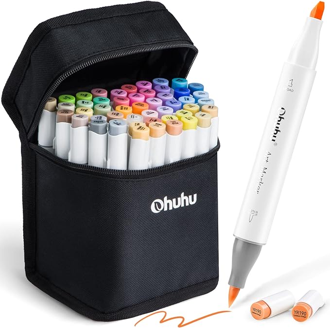 product photo of Ohuhu Alcohol Markers Brush Tip
